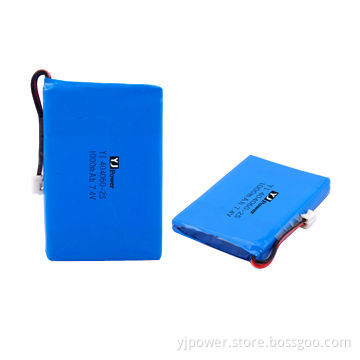 7.4V lithium-ion polymer battery pack, 404060-2S, 1,000mAh with 8.0x40x60mm dimensions & 43g weight